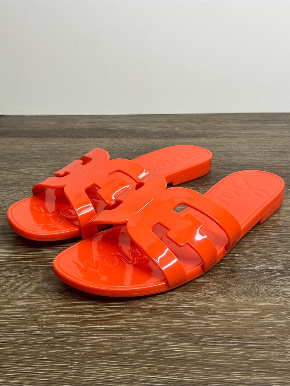 Sam Edelman Bay Jelly Slide Sandals Neon Coral/Orange Size 9